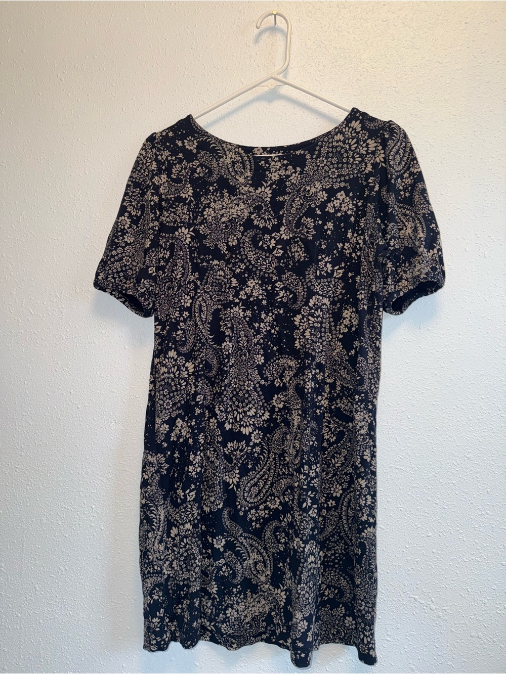 J. Jill Navy and Cream Paisley Mini Dress
